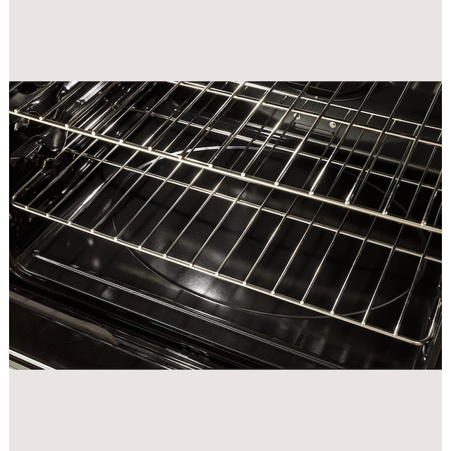 GE 30-in 5 Burners 5-cu ft Self-Cleaning Air Fry Convection Oven Freestanding Gas Range (Black Slate) - new