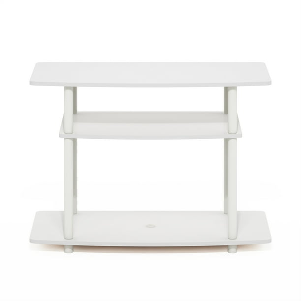 Furinno Turn-N-Tube No Tools 3-Tier TV Stands in White/White - new