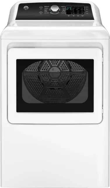 GE - 7.4 Cu. Ft. Front Load Electric Dryer with Sensor Dry - White with Matte Black - new