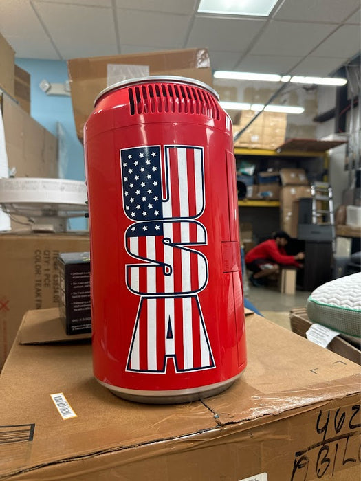 Guay Outdoor Portable Mini Fridge US Can Beverage Cooler – 8 Cans / 5 Liters - Indoor AC Home and Outdoor DC Car Vehicle Small Refrigerator - open_box