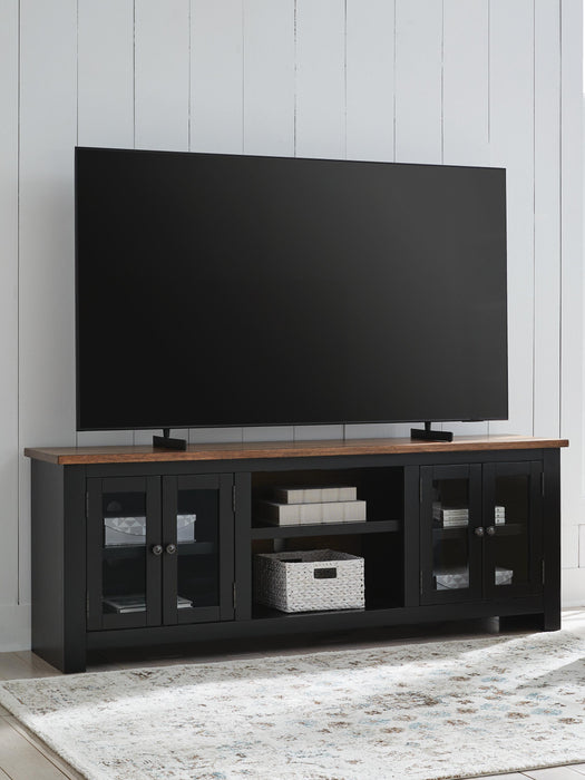Wildenauer Brown/Black XL TV Stand w/Fireplace Option