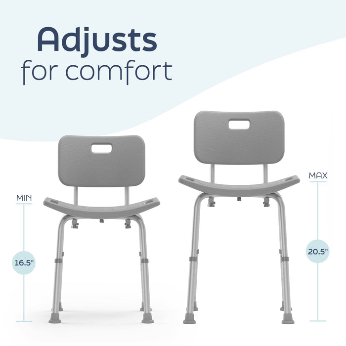 Medline Bath Chair, Bench, Seat, Stool for Disabled, Seniors & Elderly Bathroom Transfer Inside Shower/Tub/Bathtub – 400 Lbs. Capacity, Gray - open_box
