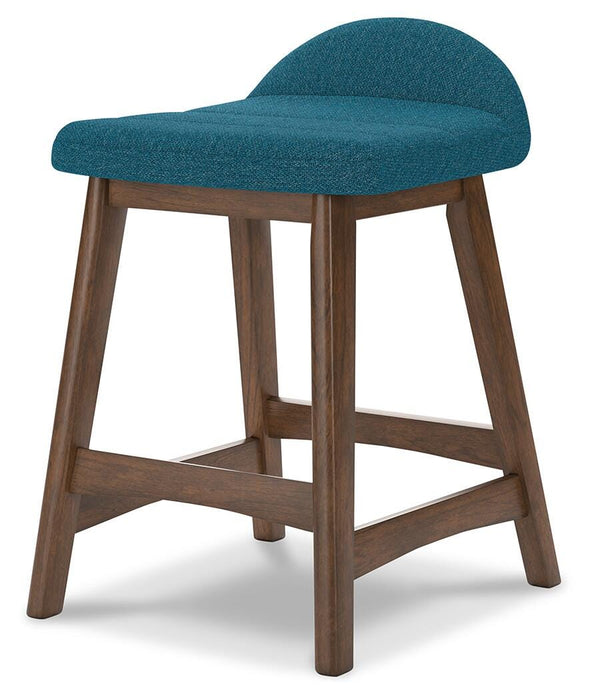 Lyncott Blue/Brown Lyncott Counter Height Bar Stool