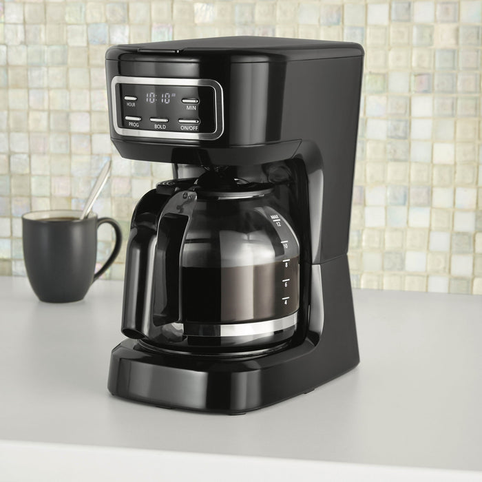 Mainstays CM1449-UL Black 12-Cup Programmable Drip Coffee Maker - new
