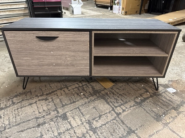 Modern TV Stand for 55 inch TV,Mid Century Modern TV Console, Entertainment Center with Storage for Living Room,Gray - open_box