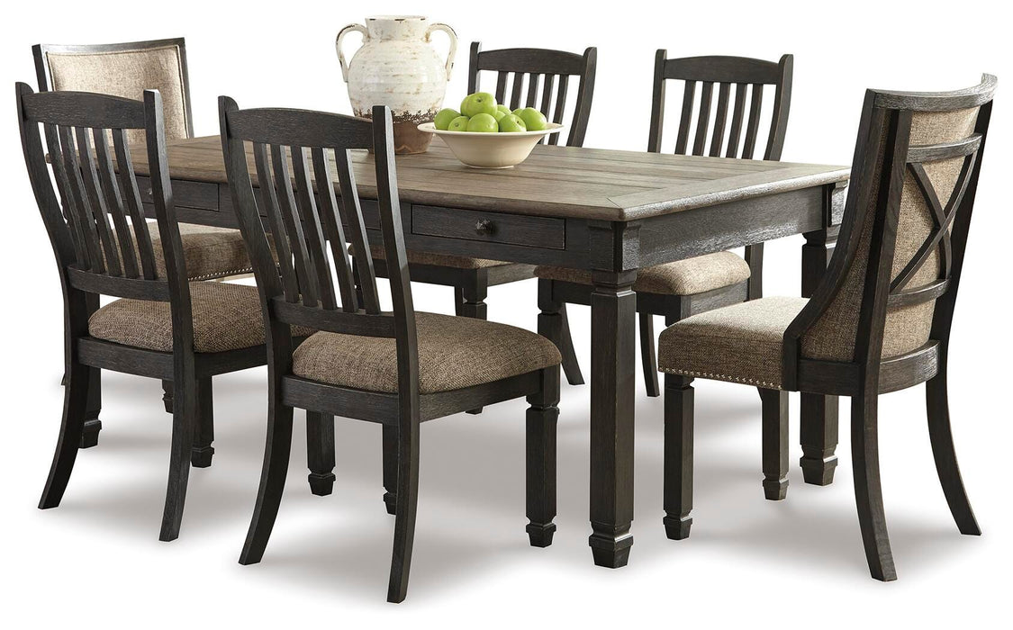Tyler Creek Black/Gray Tyler Creek Dining Table and 6 Chairs