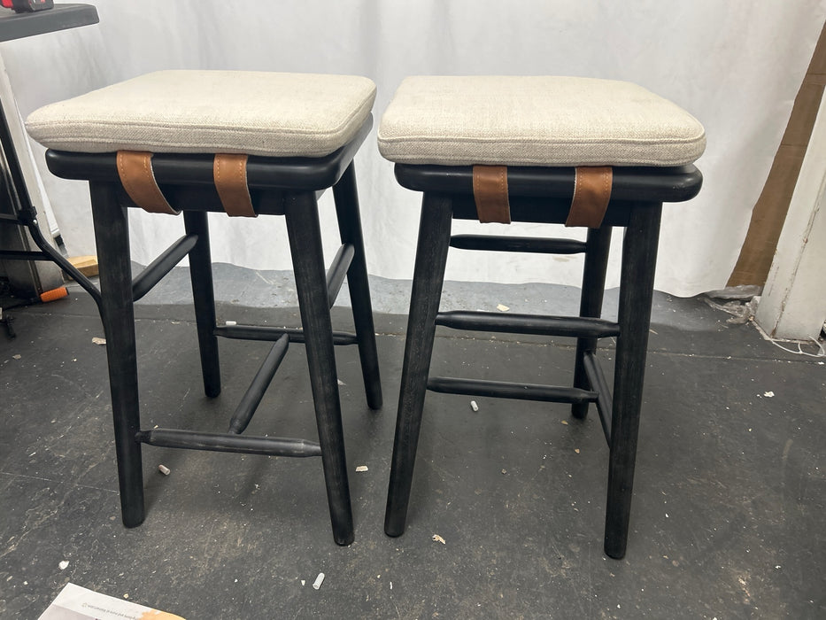 Better Homes & Gardens Springwood Barstool, Set of 2, Charcoal Finish - new