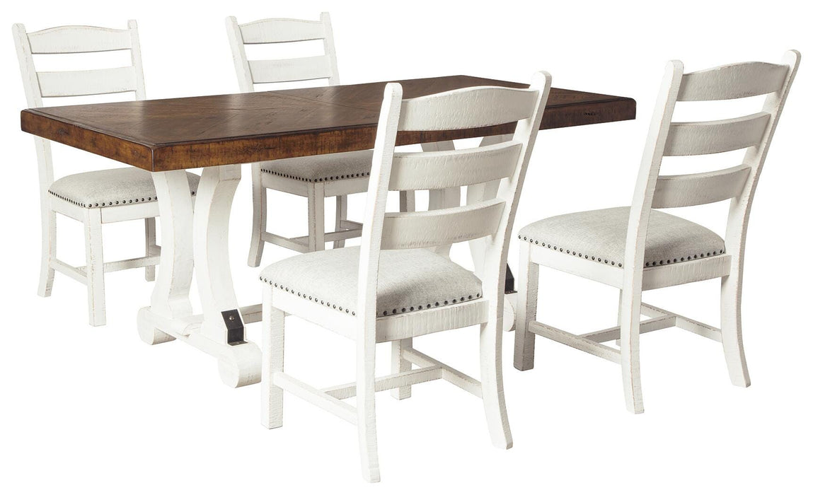 Valebeck White/Brown Valebeck Dining Table and 4 Chairs