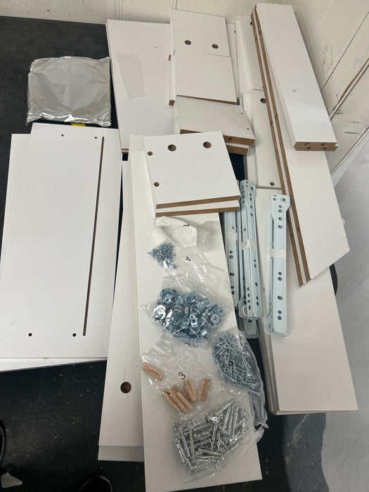 35.4" Modern High Glossy Rectangular Coffee Table with LED Light and Drawers - new