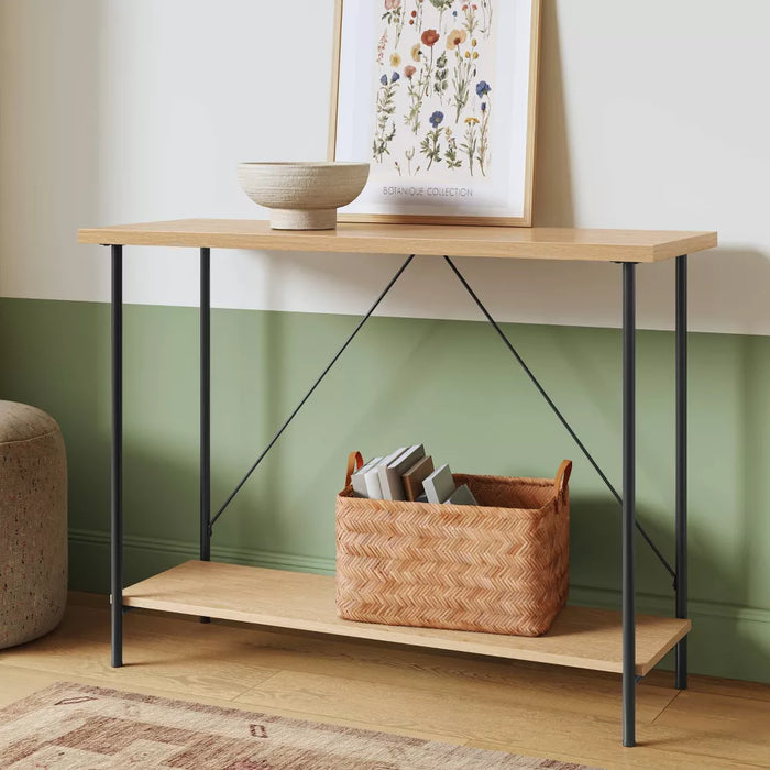 Wood and Metal Console Table Natural - Room Essentials™