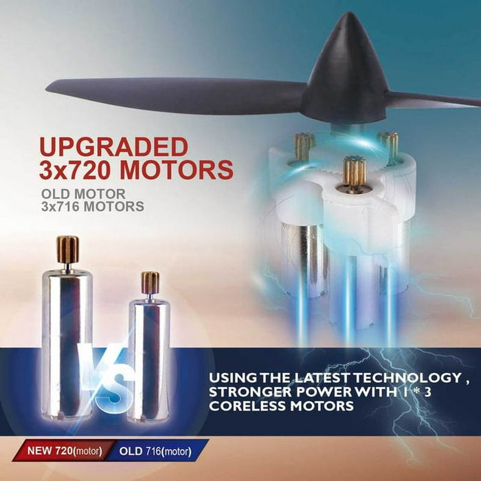 WLtoys 2.4G F949 LCD Version RC Airplane Cessna 182 3D6G 3Ch Fixed Wing Plane Outdoor Drone RTF With Gyroscope And Night - new