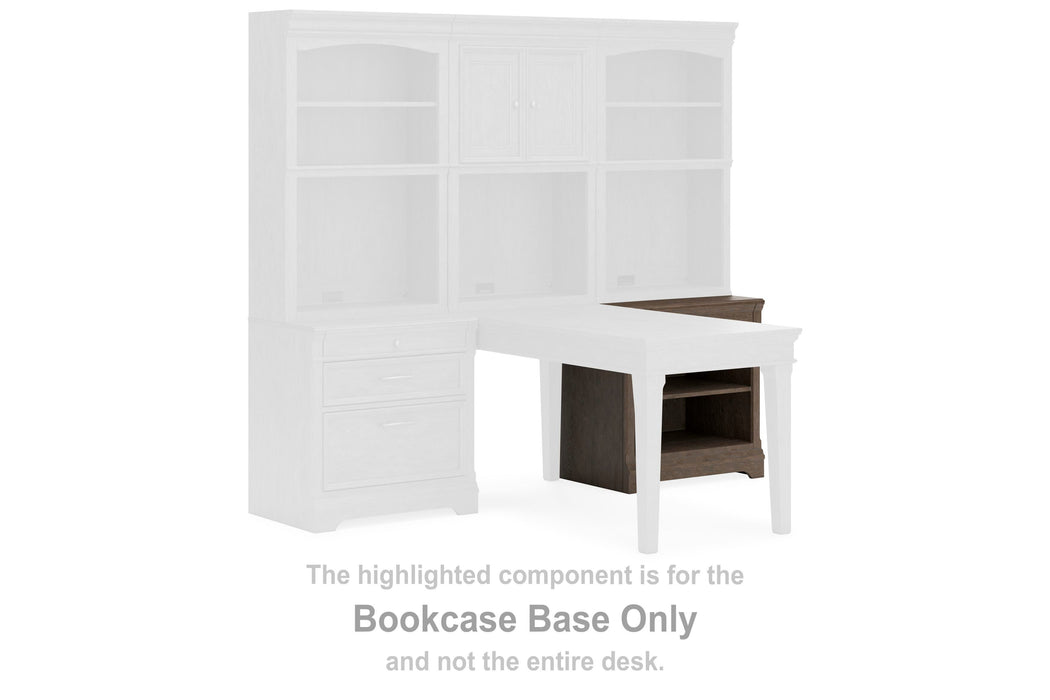 Janismore Weathered Gray Bookcase Base