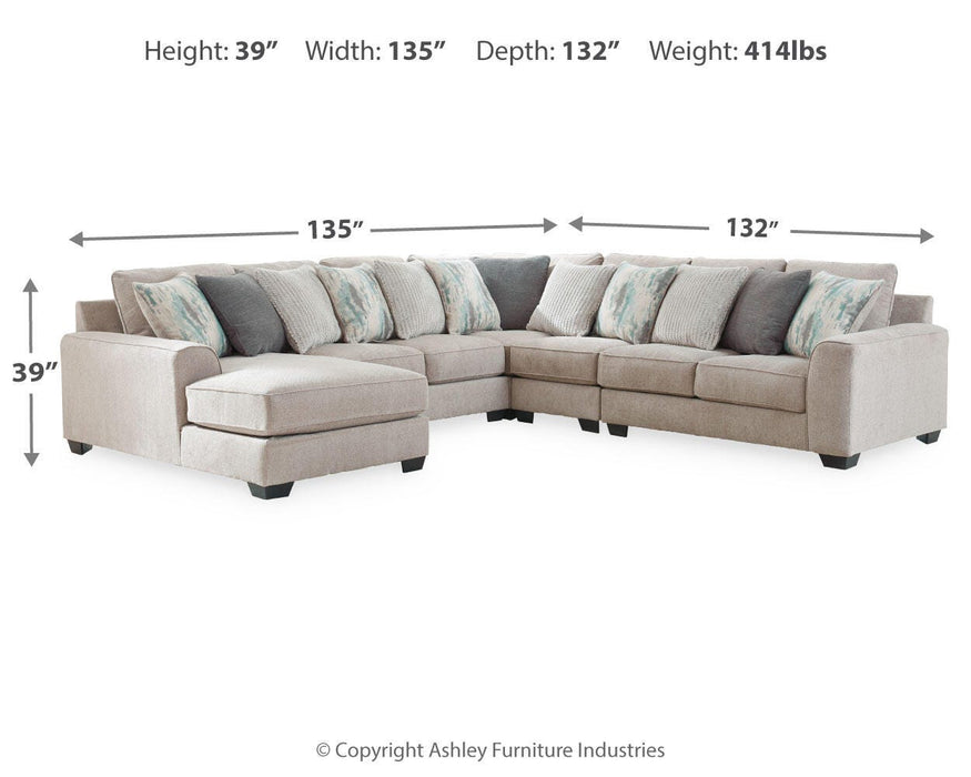 Ardsley Pewter Ardsley 5-Piece Sectional with Chaise