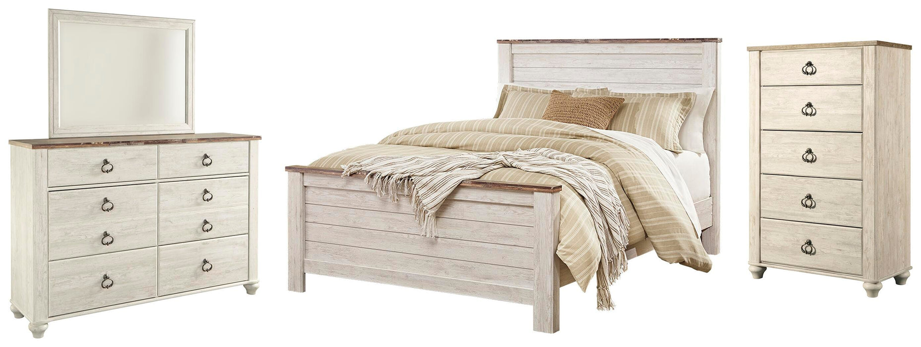 Willowton Whitewash Panel Bedroom Collection