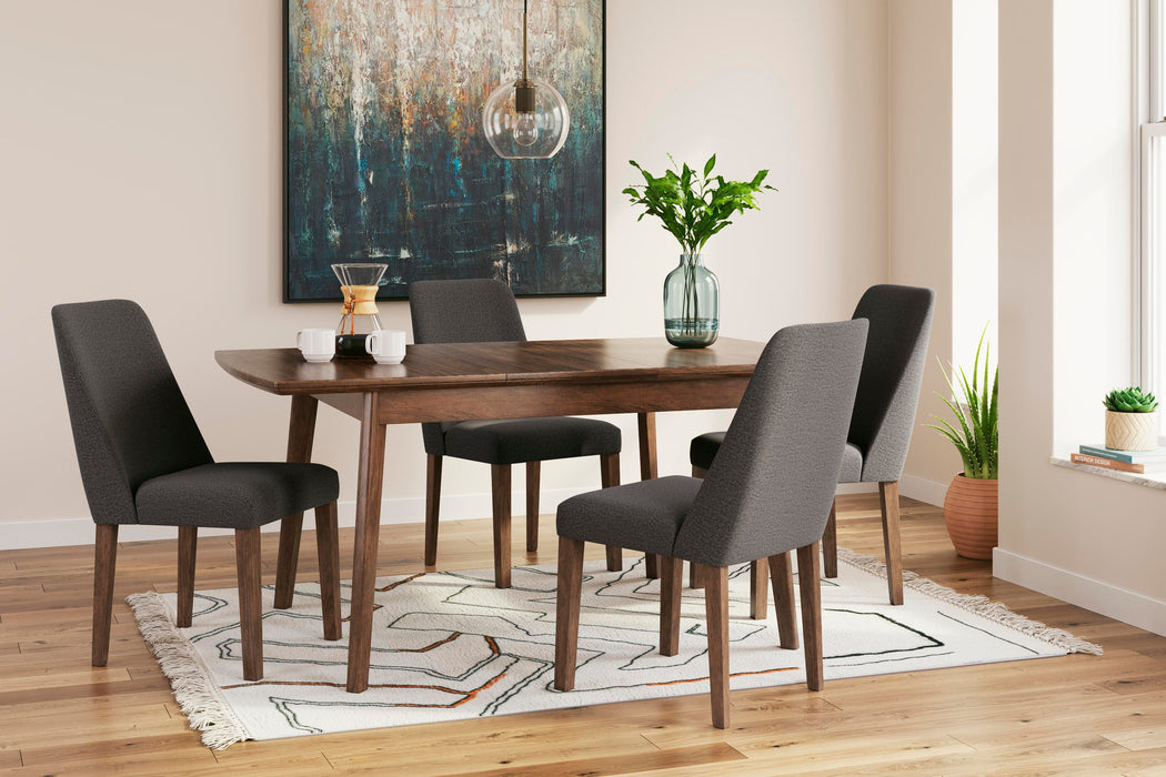 Lyncott Charcoal/Brown Lyncott Dining Table and 4 Chairs