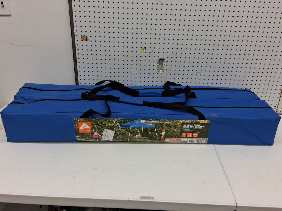 Ozark Trail 10'x10' Instant Slant Leg Pop-up Outdoor Canopy Tent, Blue - new