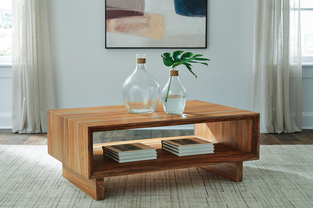 Dressonni Brown Rectangular Cocktail Table