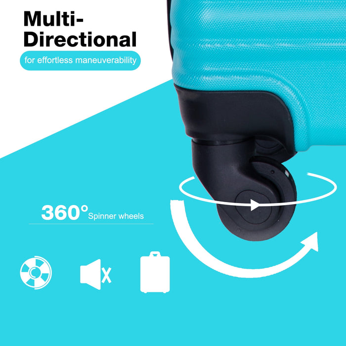 Hardshell Carry on Luggage 20" Lightweight Hardside Suitcase with Spinner Wheels.(Light Blue) - new