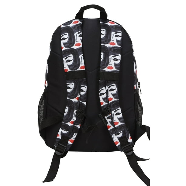 Bouffant & Broken Hearts Lady with Red Lips 6 Piece Set, 21" Hardside Luggage, Duffel, Backpack, and 3 Piece Packing Cubes, All Ages - new