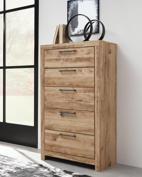 Hyanna Tan Brown Five Drawer Chest