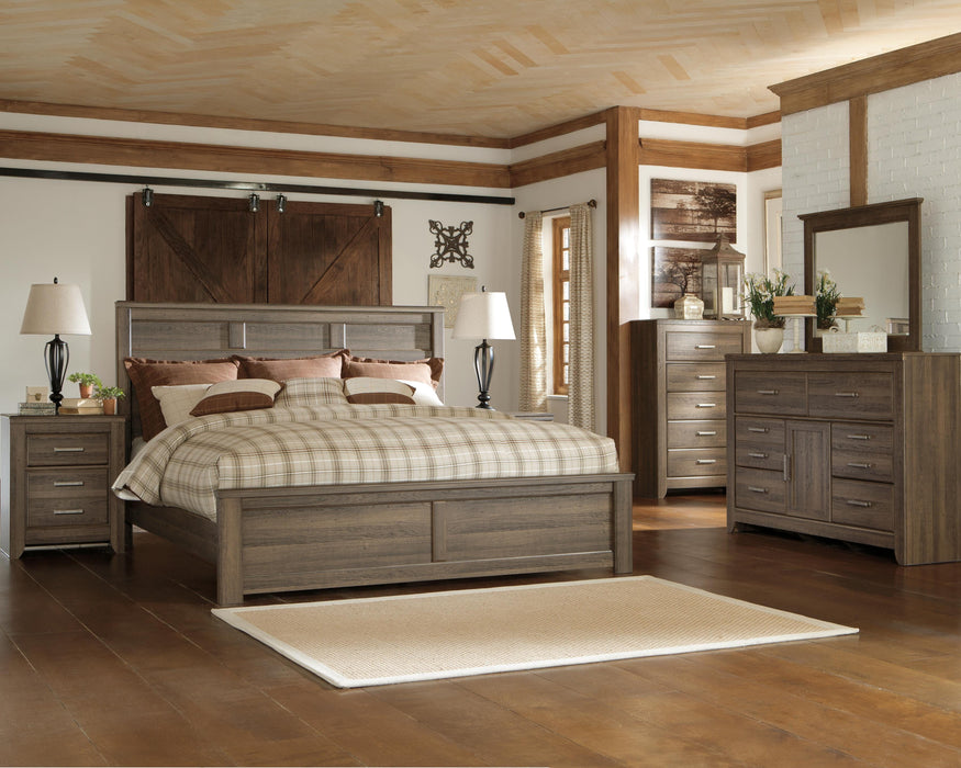 Juararo Dark Brown Juararo King Panel Bed