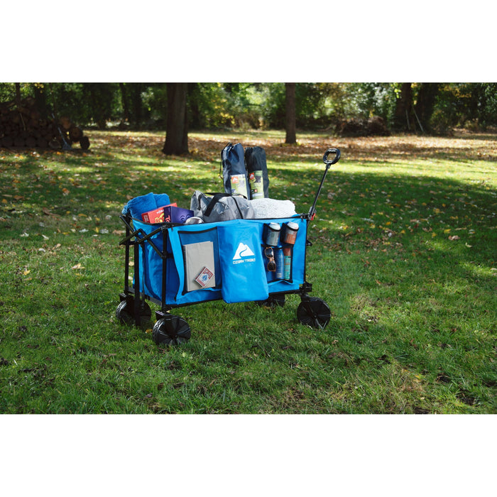 Ozark Trail All-Terrain Big Bucket Cart Wagon, Height 27, Blue - open_box