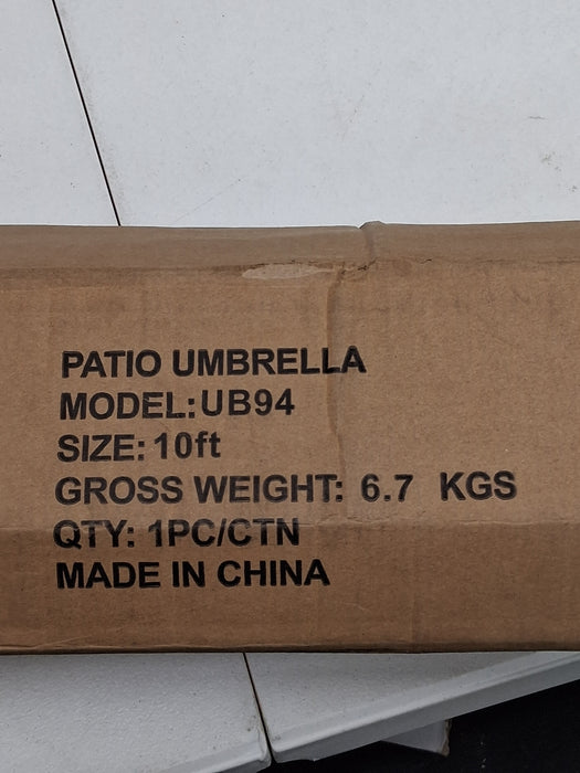 Jeco UB94  Aluminum Patio Market Umbrella Tilt with Crank, Fabric & Bronze Pole.Size 10ft" - new