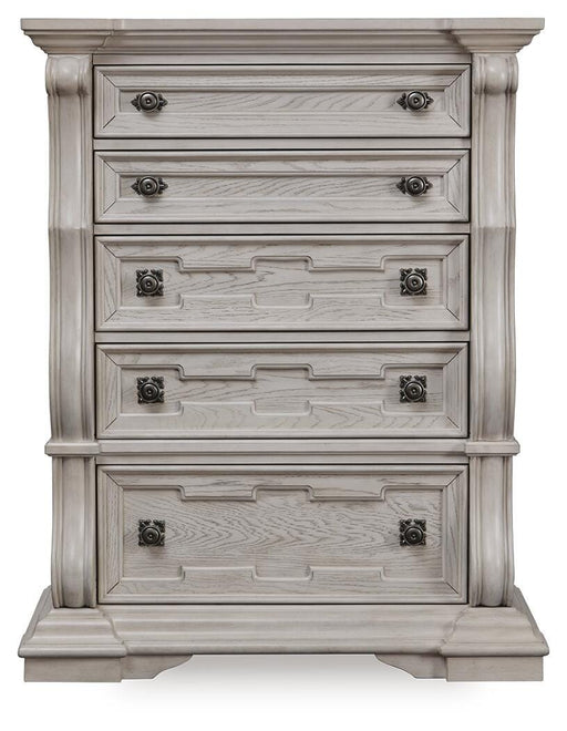 Andonhall Antique White Five Drawer Chest