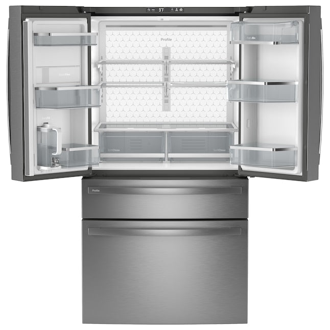 GE Profile Standard-Depth 28.7-cu ft 4 -Door 36-in Wide Smart Compatible French Door Refrigerator with Ice Maker with Water Dispenser ( Fingerprint-resistant Stainless Steel ) ENERGY STAR Certified - display_model