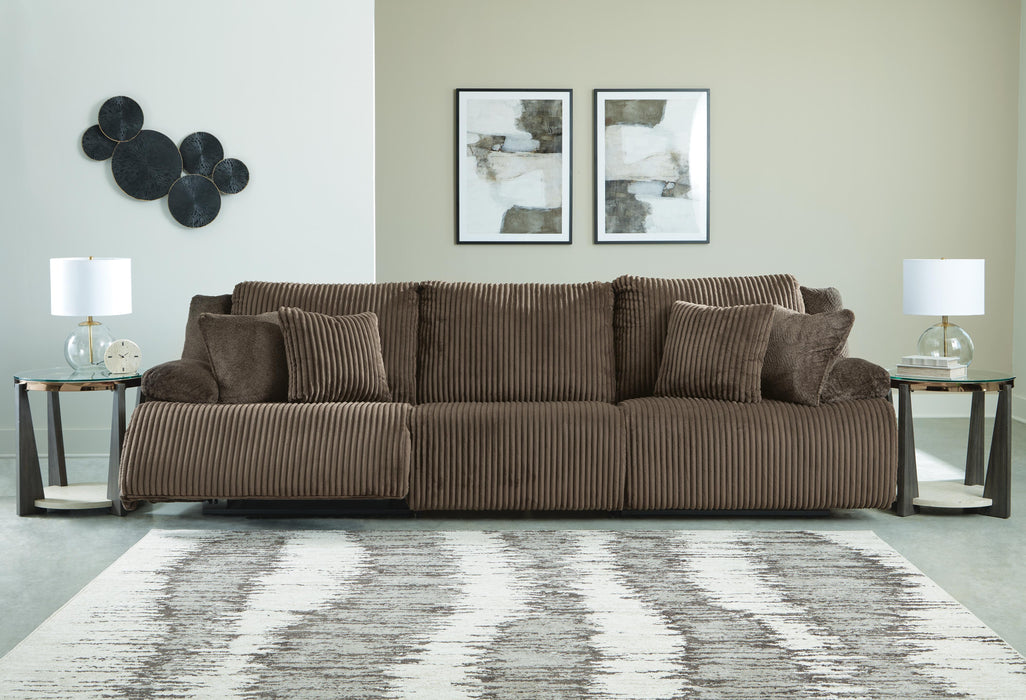 Top Tier Chocolate Top Tier 3-Piece Reclining Sectional Sofa