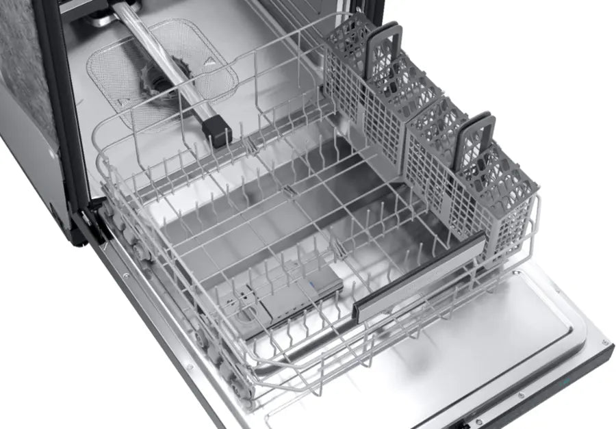 Samsung - 24" AutoRelease Dry Smart Built-In Stainless Steel Tub Dishwasher with 3rd Rack, Linear Wash, 39dBA - Black stainless steel - use_like_new