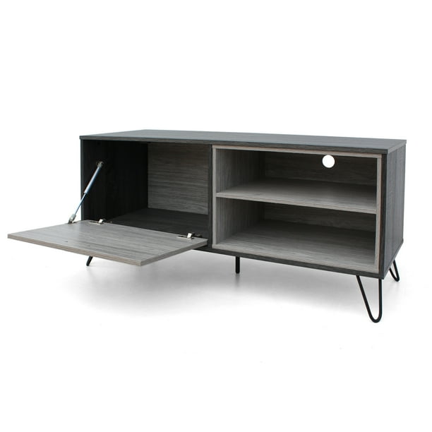 Modern TV Stand for 55 inch TV,Mid Century Modern TV Console, Entertainment Center with Storage for Living Room,Gray - open_box