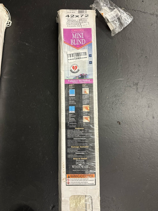 Lotus & Windoware 1-Inch PVC Miniblind, 42 by 72-Inch, Alabaster - Product Is Brand New In Retail Packaging - new