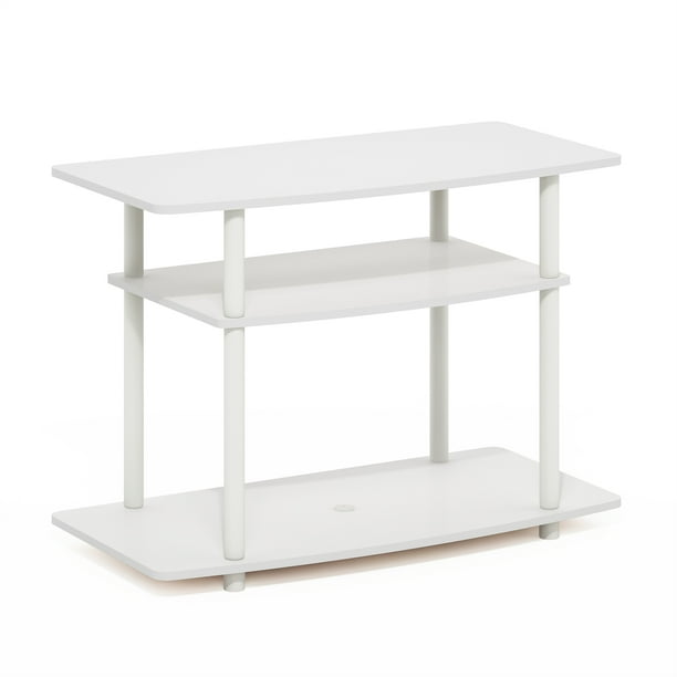 Furinno Turn-N-Tube No Tools 3-Tier TV Stands in White/White - new