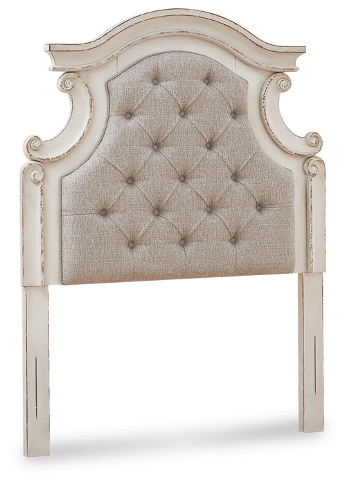 Realyn Chipped White Twin UPH Panel Headboard