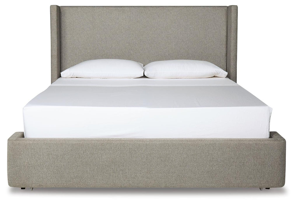 Fawnburg Gray Fawnburg Queen Upholstered Storage Bed