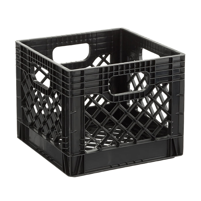 Juggernaut Storage 16QT Heavy-Duty Plastic Square Milk Crate Black - new