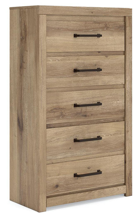 Brozmont Tan Five Drawer Chest