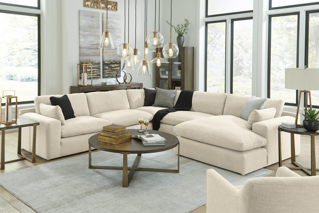 Elyza Linen Elyza 5-Piece Sectional with Chaise