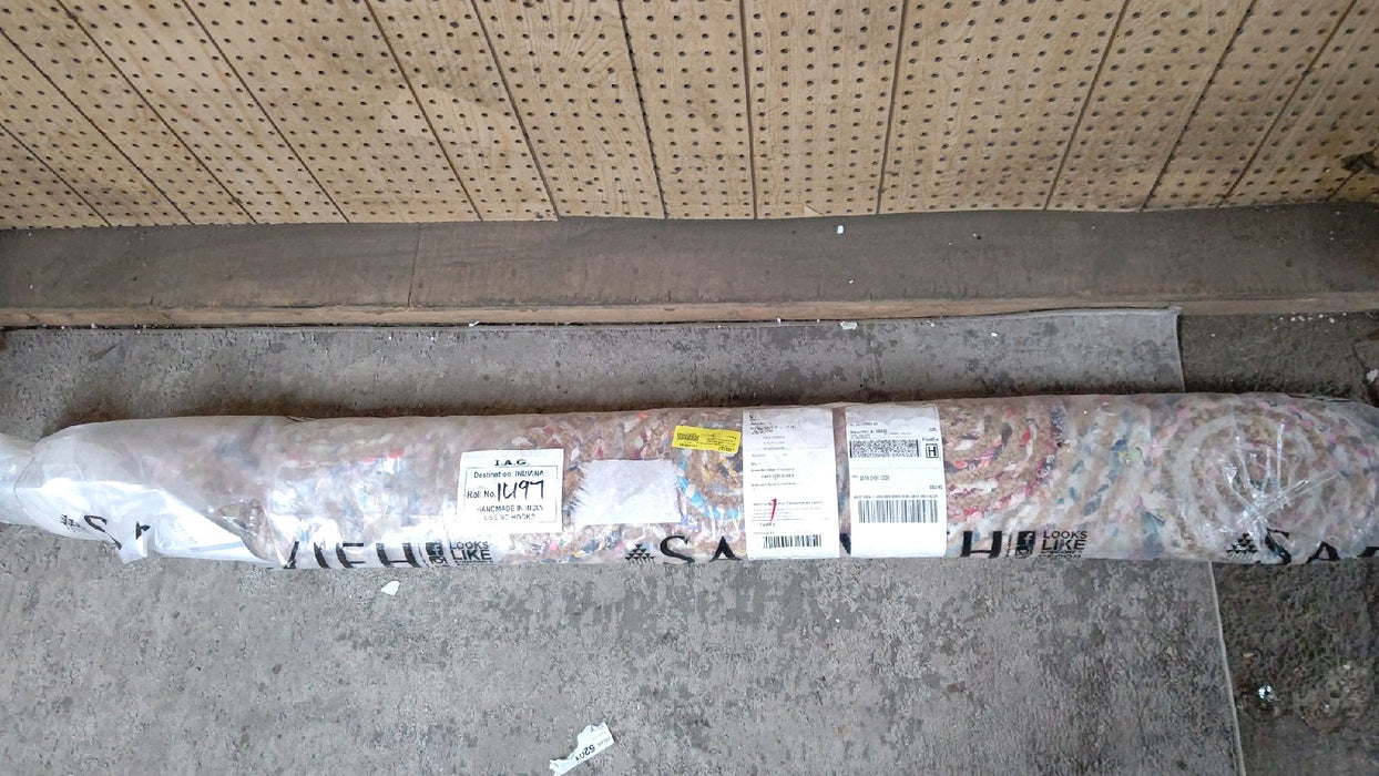 Safavieh Handmade Cape Cod Thora Coastal Jute Rug Ivory/Multi 5' x 5' Round 5' Round, 2' x 3' Ivory - open_box