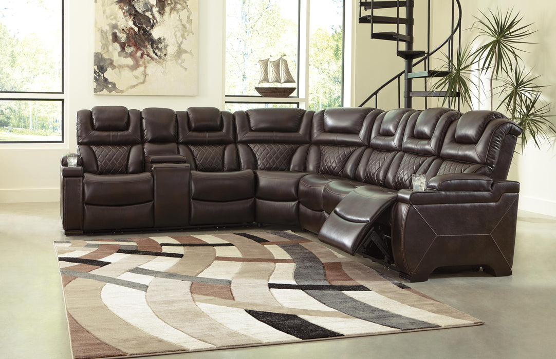 Warnerton Chocolate Warnerton 3-Piece Power Reclining Sectional