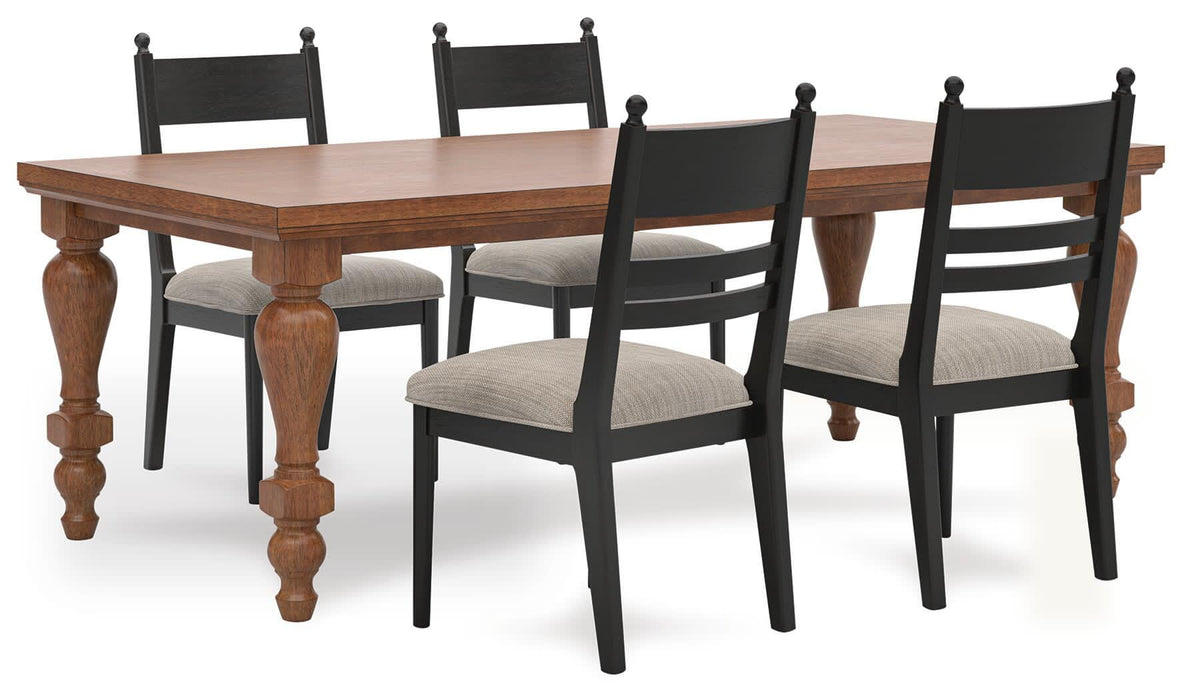 Chadworth Brown Chadworth Dining Table and 4 Chairs