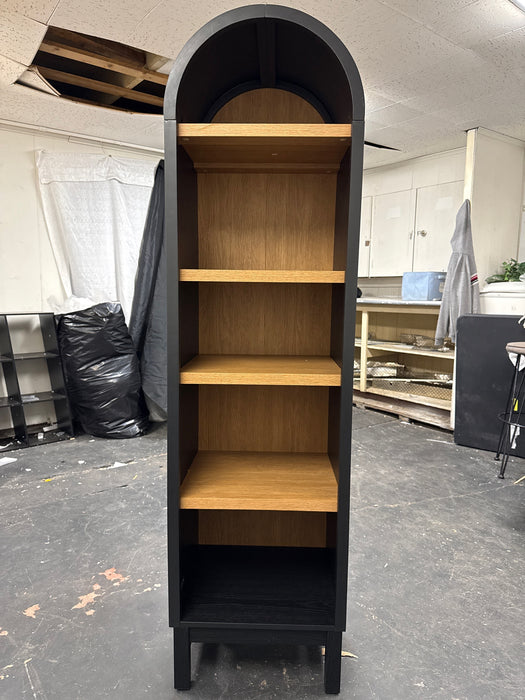 Better Homes & Gardens Juliet Narrow Arch Bookcase, Rich Black and Light Honey - new
