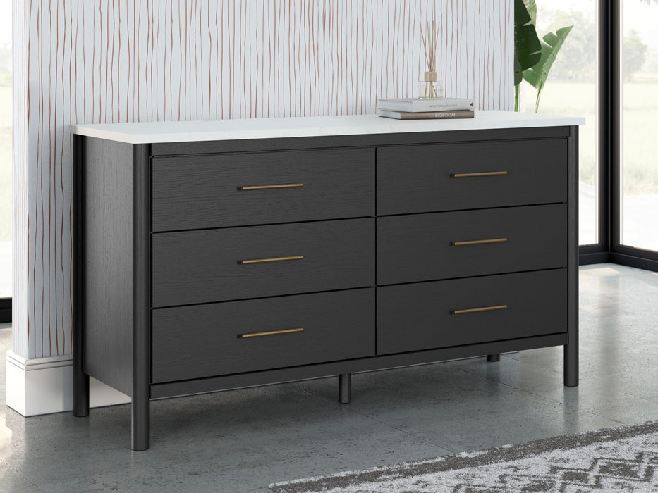 Cadmori Black/White Six Drawer Dresser