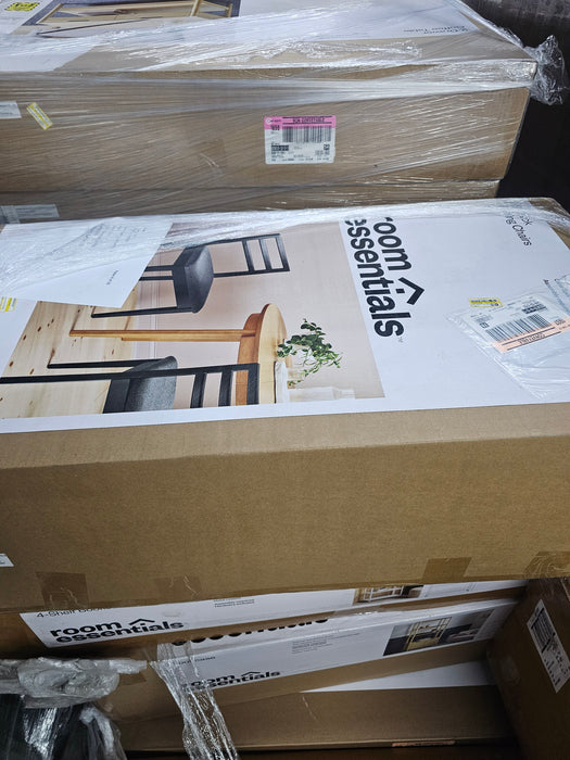 Set of 2 Ladder Back Dining Chair With Padded Seat Black - Room Essentials™