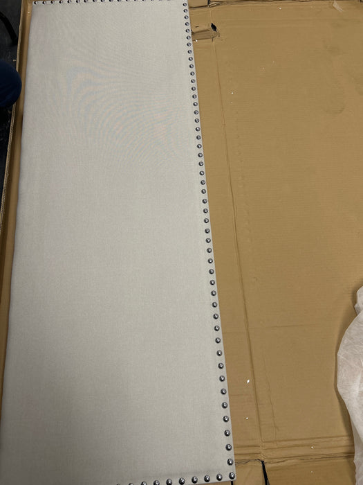 Willow Nailhead Trim Upholstered Queen Bed, Fog - new