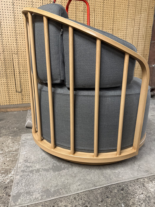 Better Homes & Gardens Lillian Swivel Birdcage Accent Chair, Charcoal Linen - new