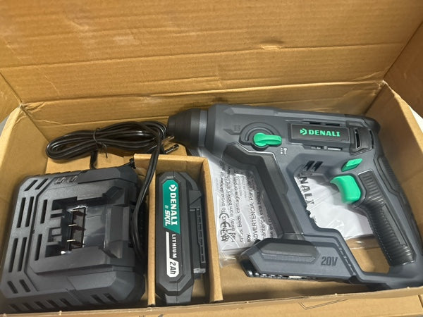 Amazon Brand - Denali by SKIL 20V Cordless Rotary Hammer Kit with 2.0Ah Lithium Battery and 2.4A Charger, Blue - open_box