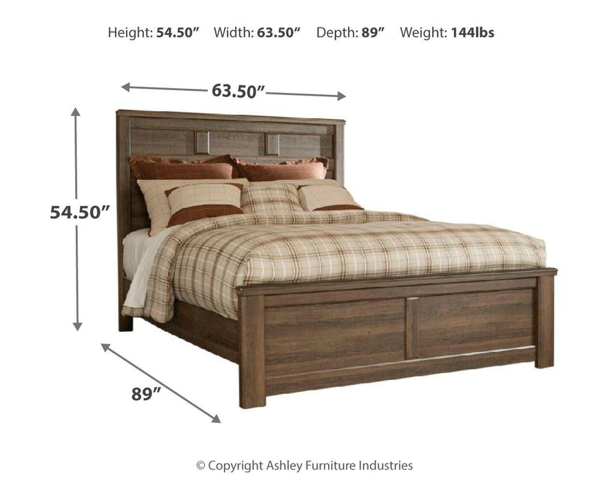 Juararo Dark Brown Juararo Queen Panel Bed