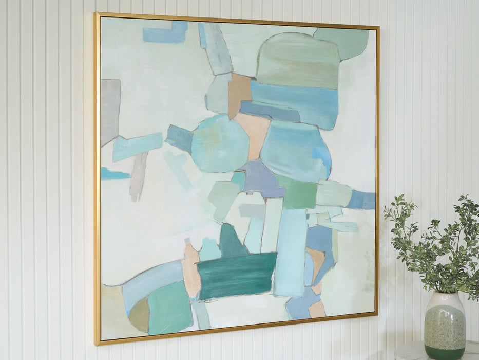 Wynburn White/Blue/Green Wall Art